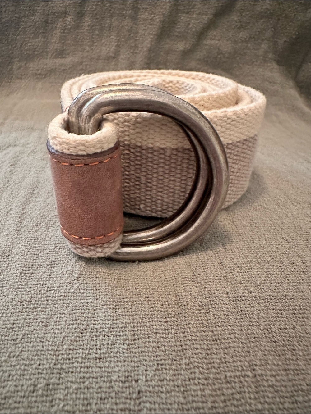 Maker & Co. Woven Canvas Belt with Leather L/XL